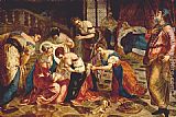 Jacopo Robusti Tintoretto Canvas Paintings - The birth of St. John the Baptist